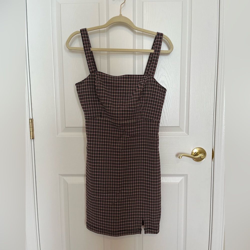 Hollister Juniors Checkered Plaid Jumper Dress
